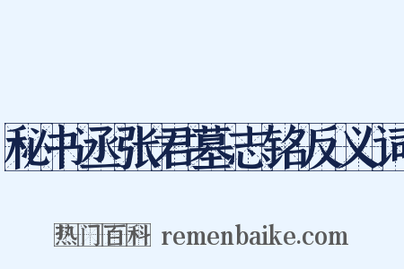 秘书丞张君墓志铭反义词是什么意思的图片